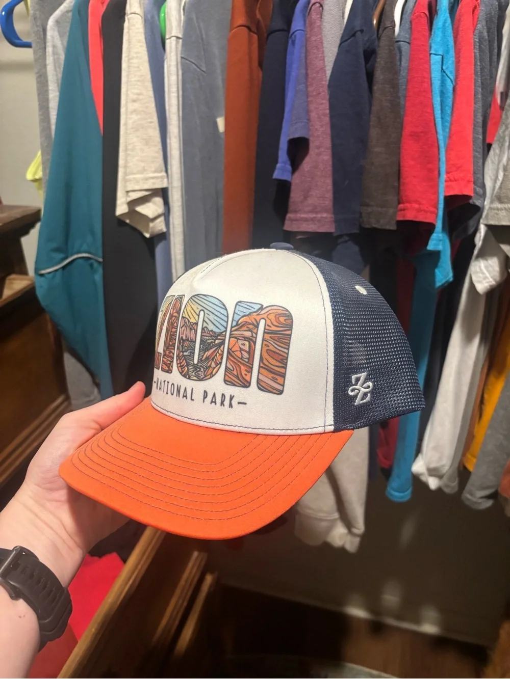 Zion National Park Orange & White Trucker Hat